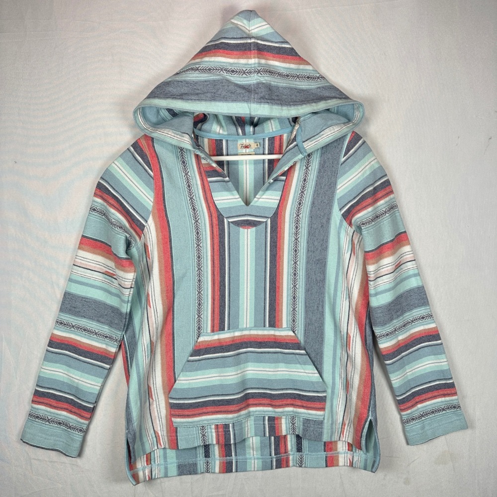Faherty Women Organic Cotton Baja Hoodie Small Sunrise Stripe WOC0002-SRP